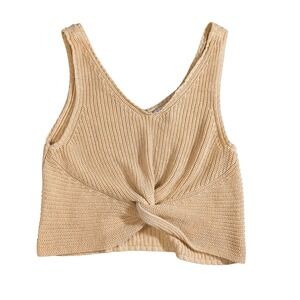 Shyanne Womens Knit Twist Front Sleeveless Crop Top Western‎ Top Medium